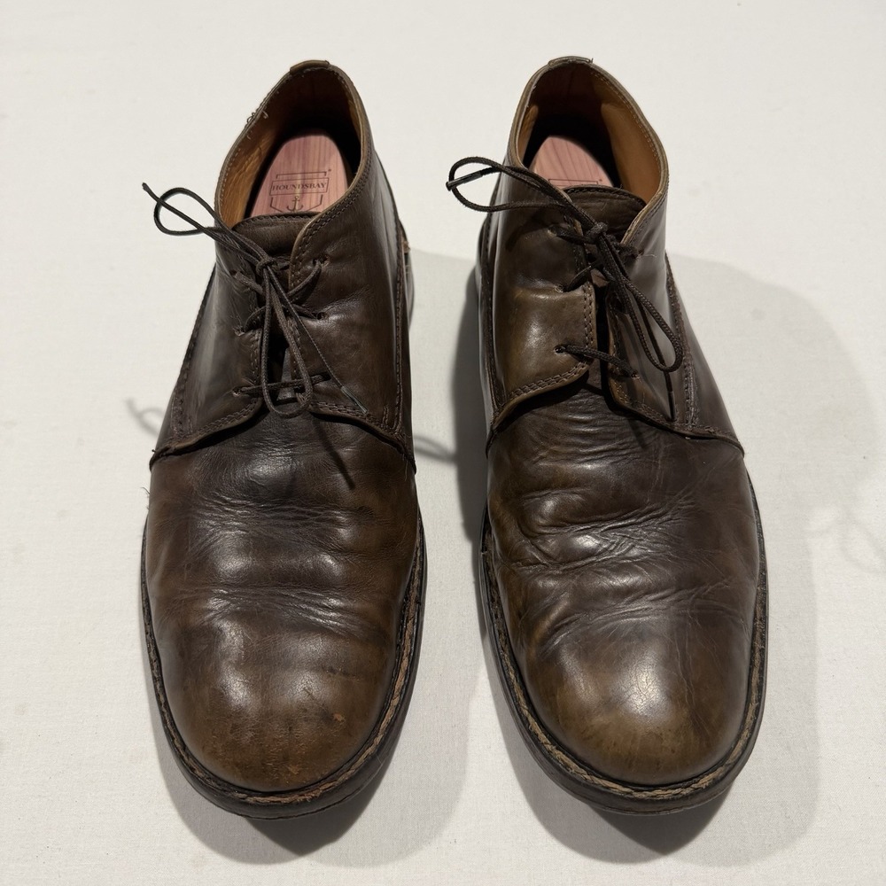 John Varvatos Mens 11.5 Distressed Brown Leather Chukka Boots Hand Made In Italy